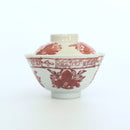 赤絵福寿三多文蓋碗