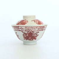 赤絵福寿三多文蓋碗