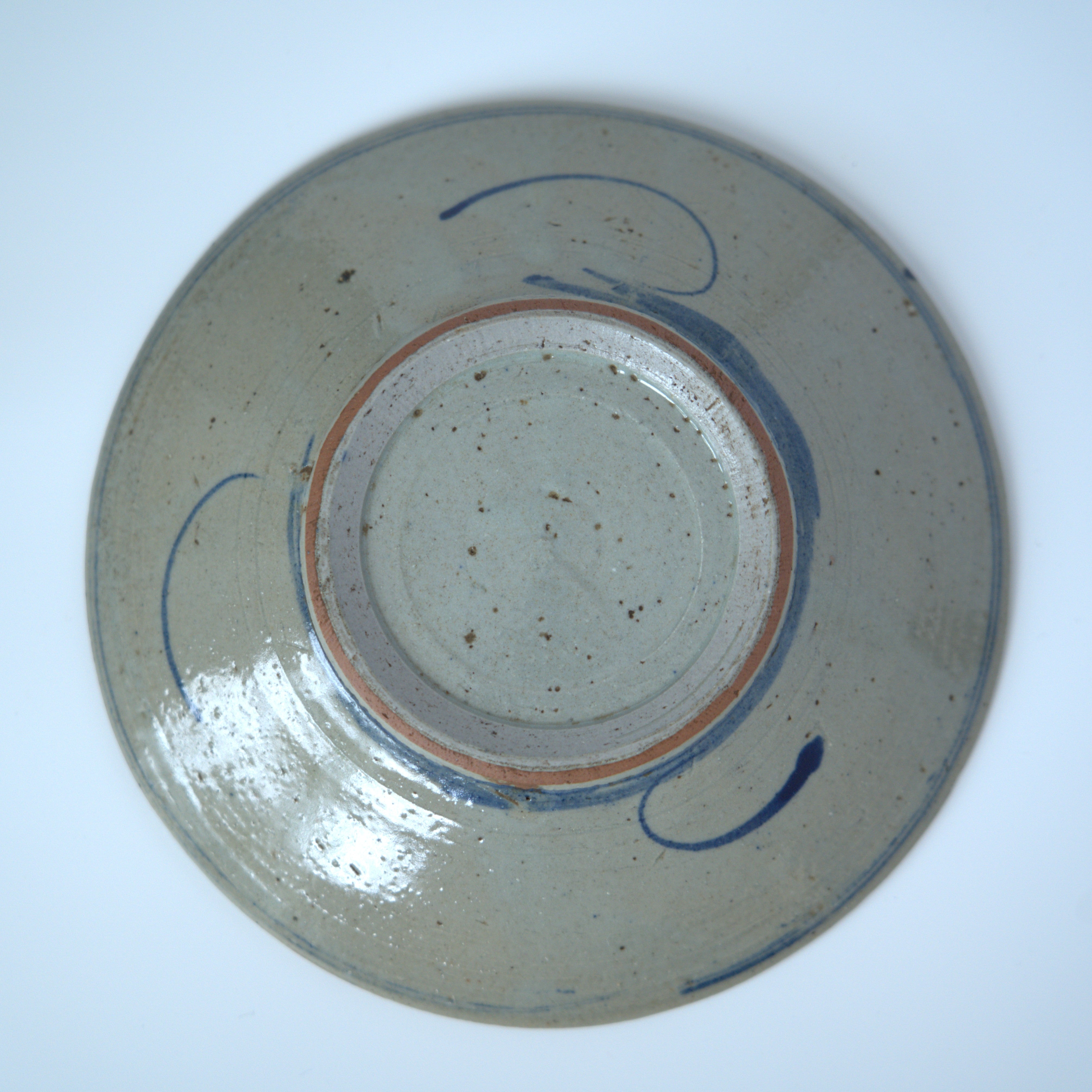 青花双魚花文皿大①