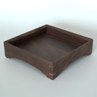 木製正方盆大　クルミ