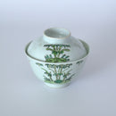 粉彩竹節文蓋碗