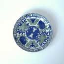 粉彩花蝶福寿文皿