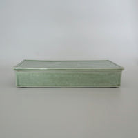 長方窯変茶盤③錆青磁色