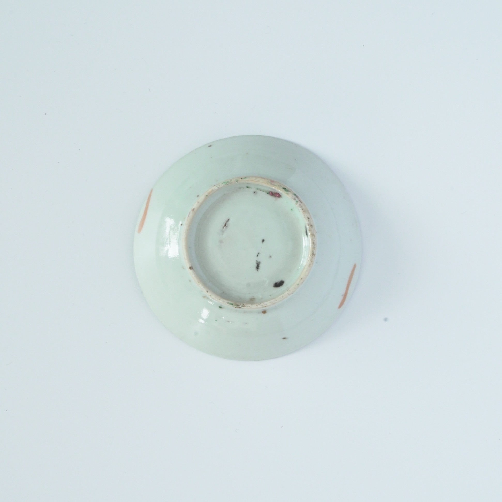 粉彩竹詩文豆皿⑦