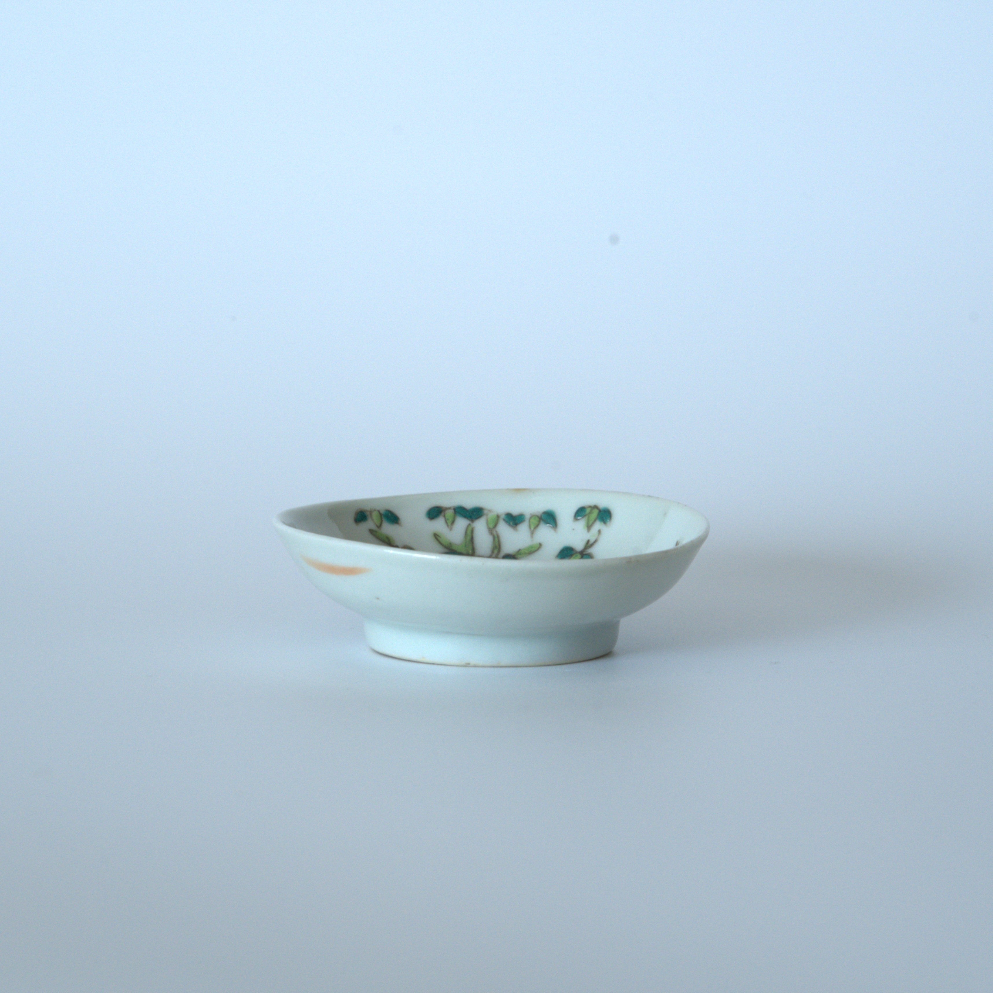 粉彩竹詩文豆皿③