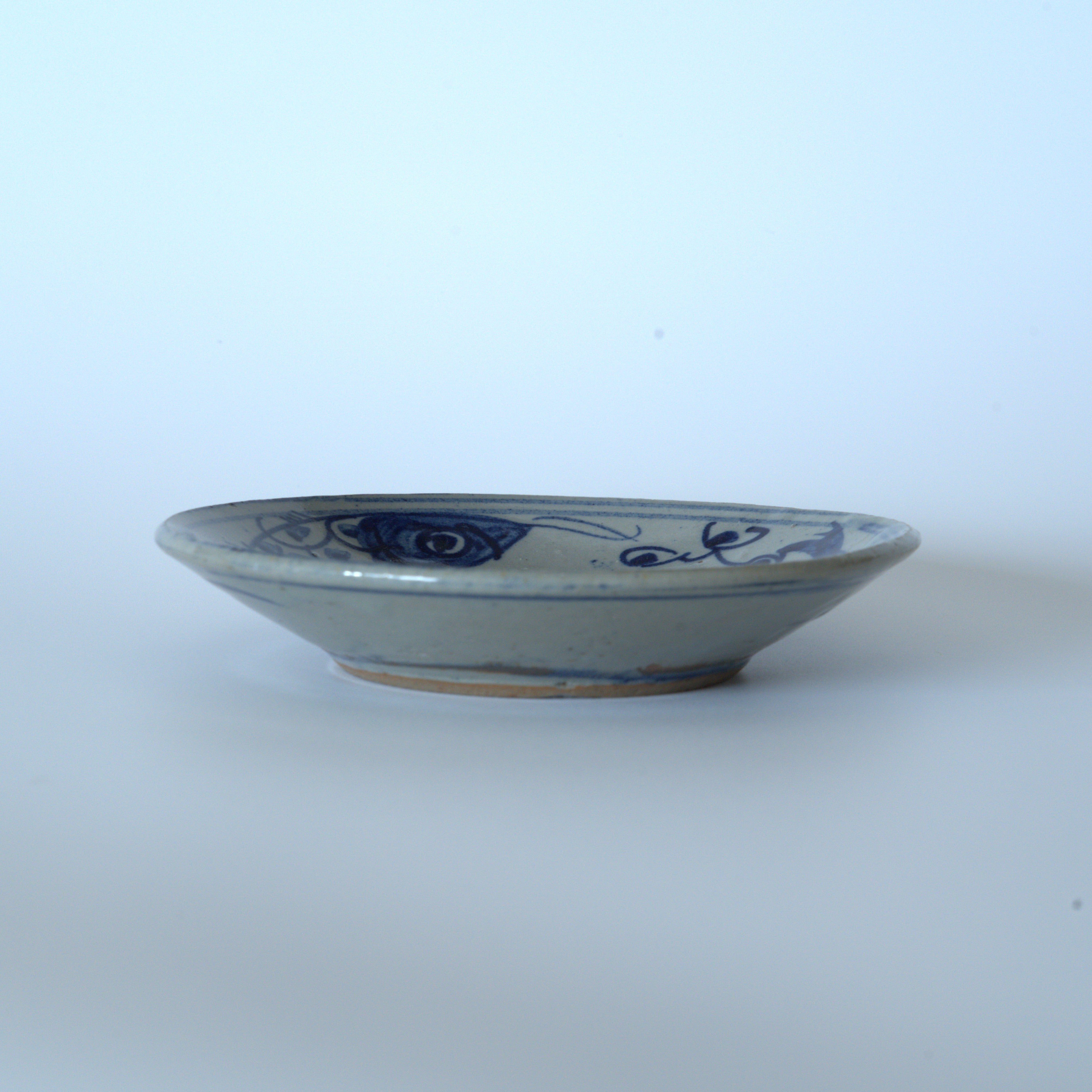 青花双魚花文皿④