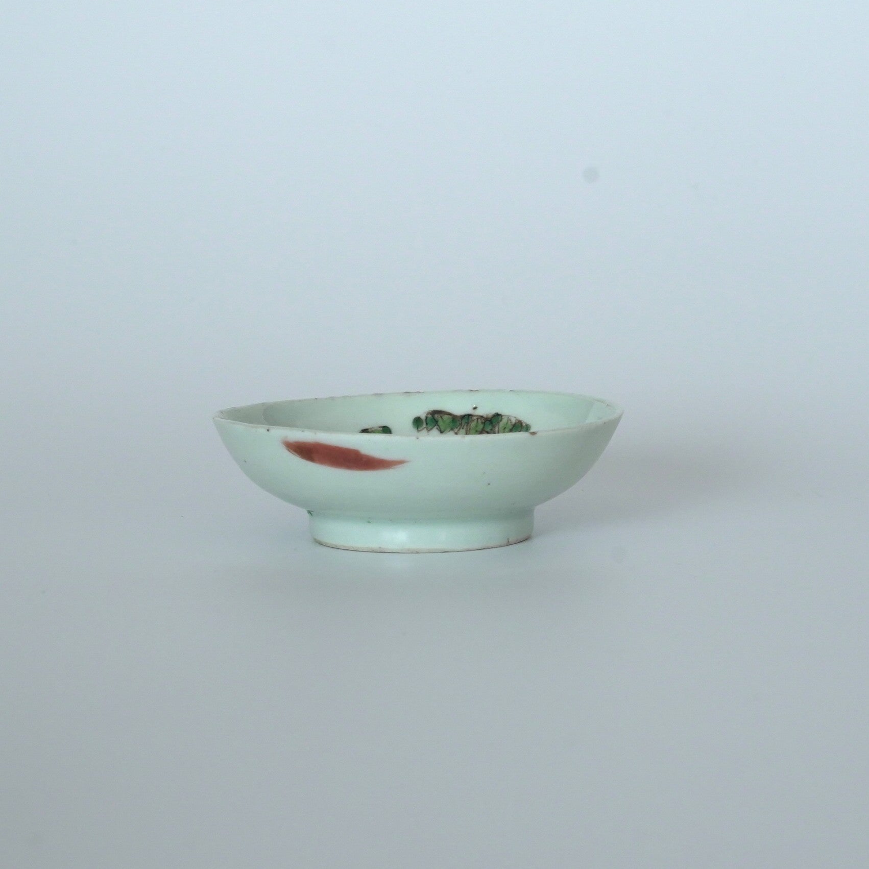 粉彩竹詩文豆皿⑥