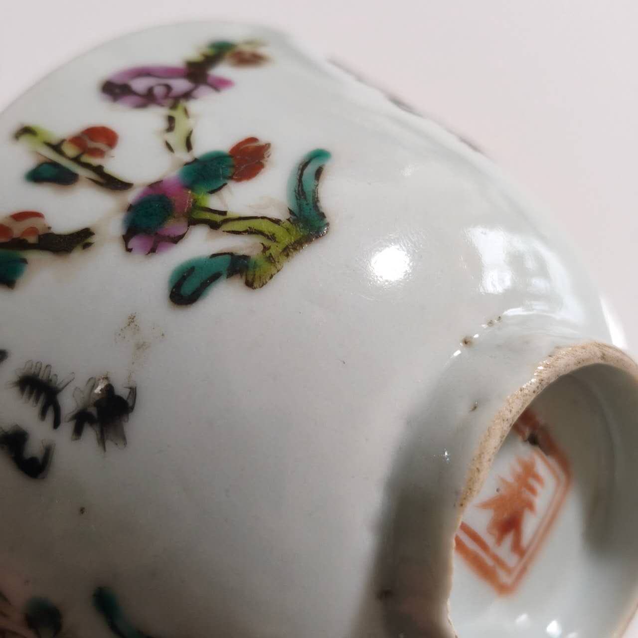 粉彩四季花文蓋碗⑥