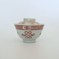 粉彩中国結文蓋碗