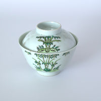 粉彩竹節文蓋碗