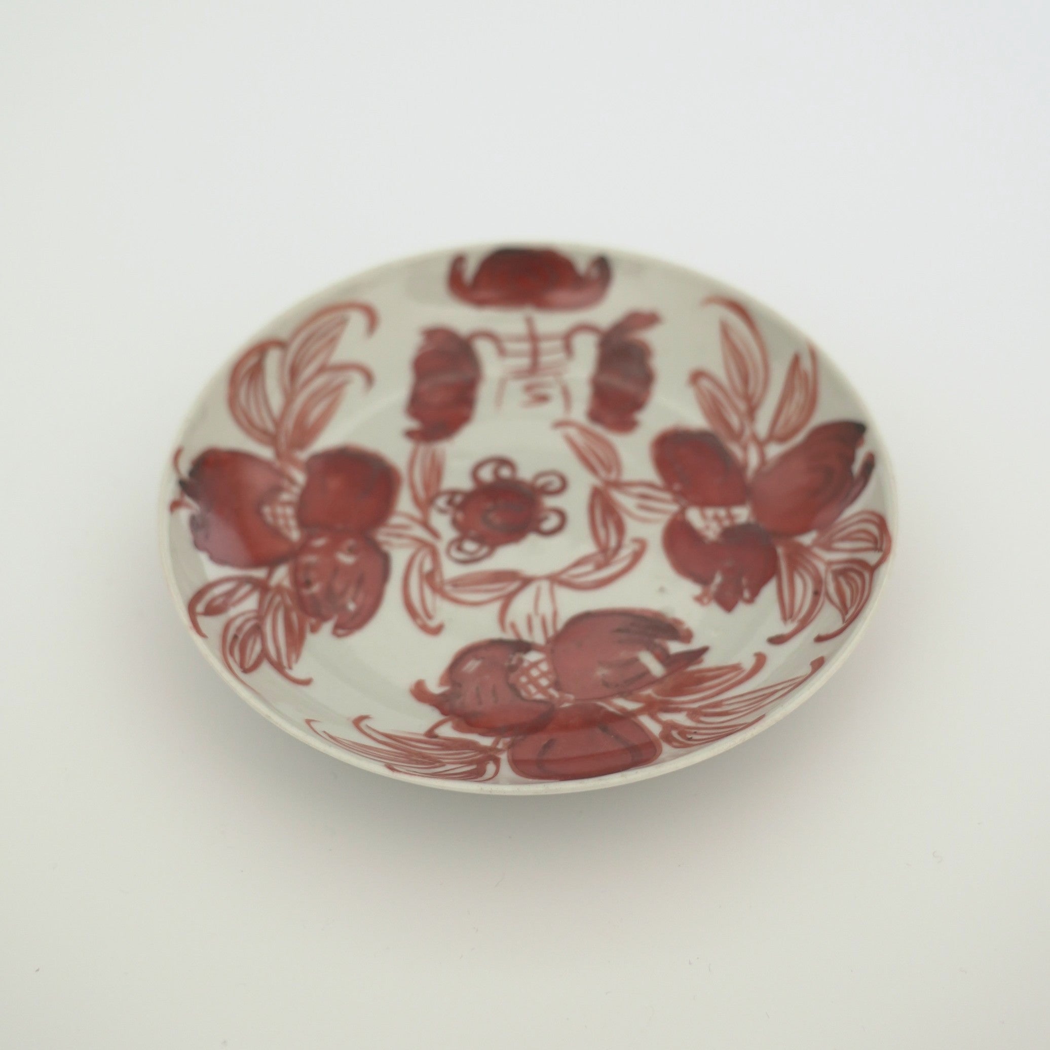 赤絵福寿三多文皿⑮