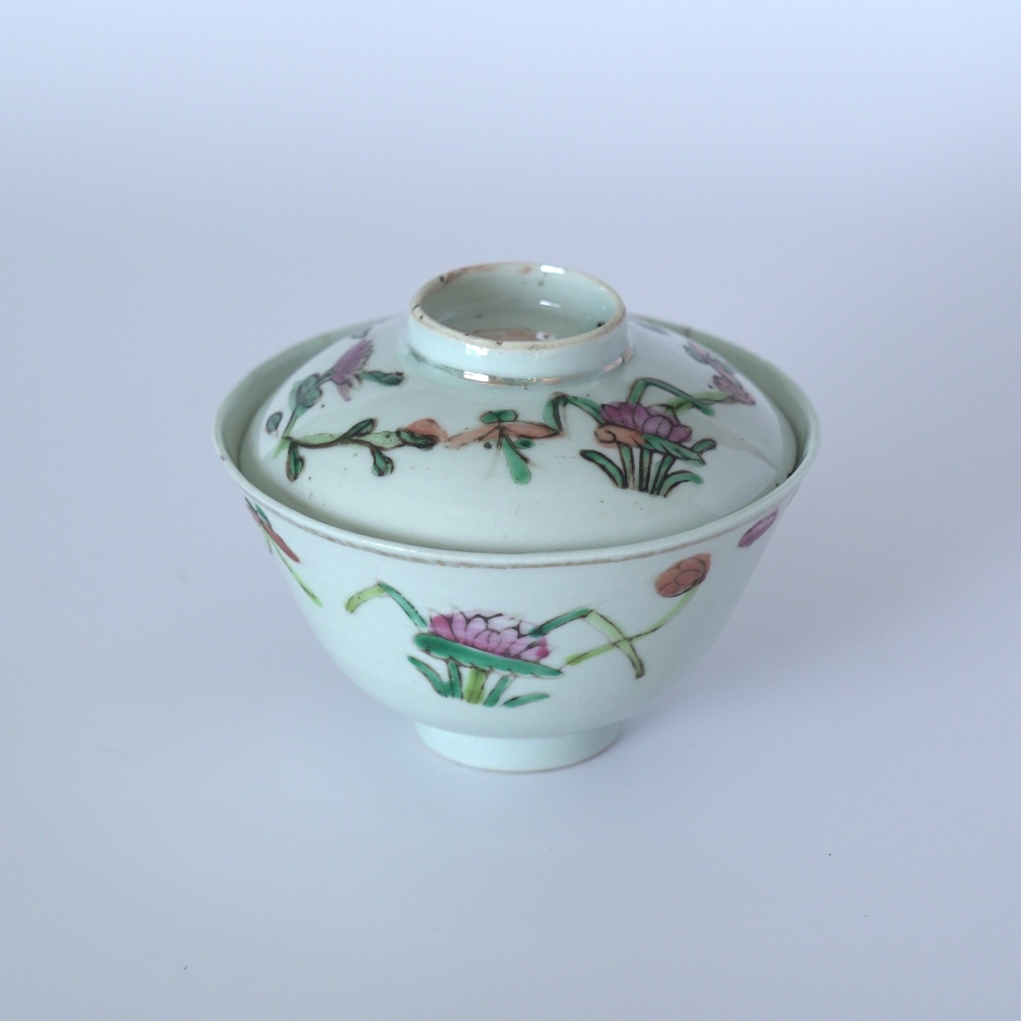 粉彩四季花文蓋碗②