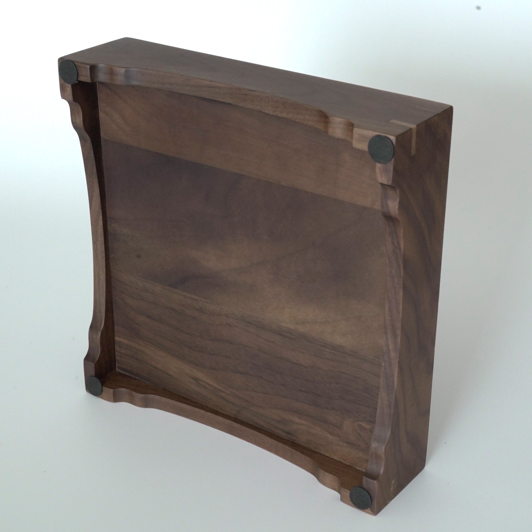 木製正方盆大　クルミ