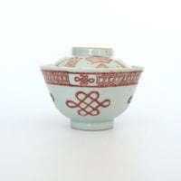 粉彩中国結文蓋碗