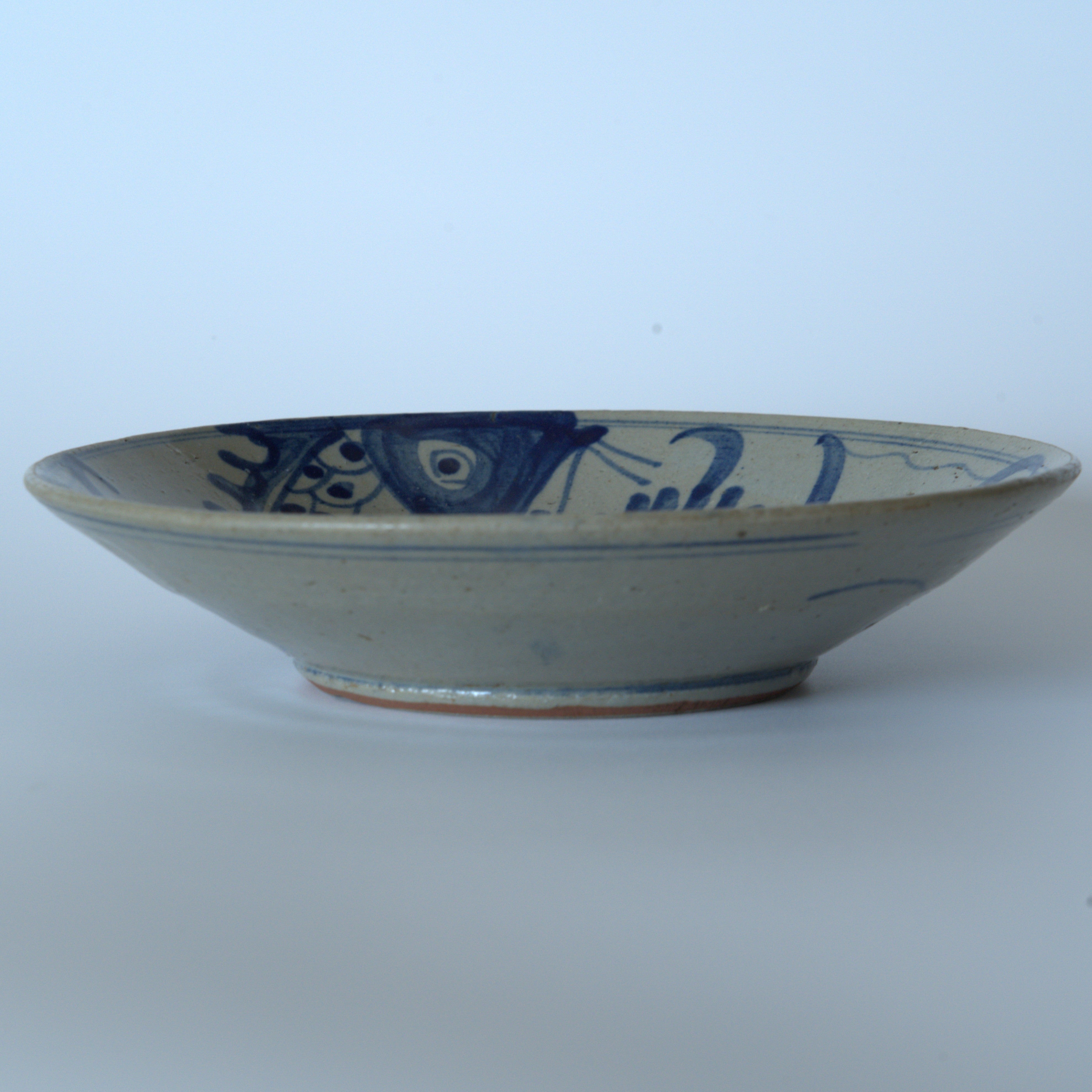 青花双魚花文皿大②