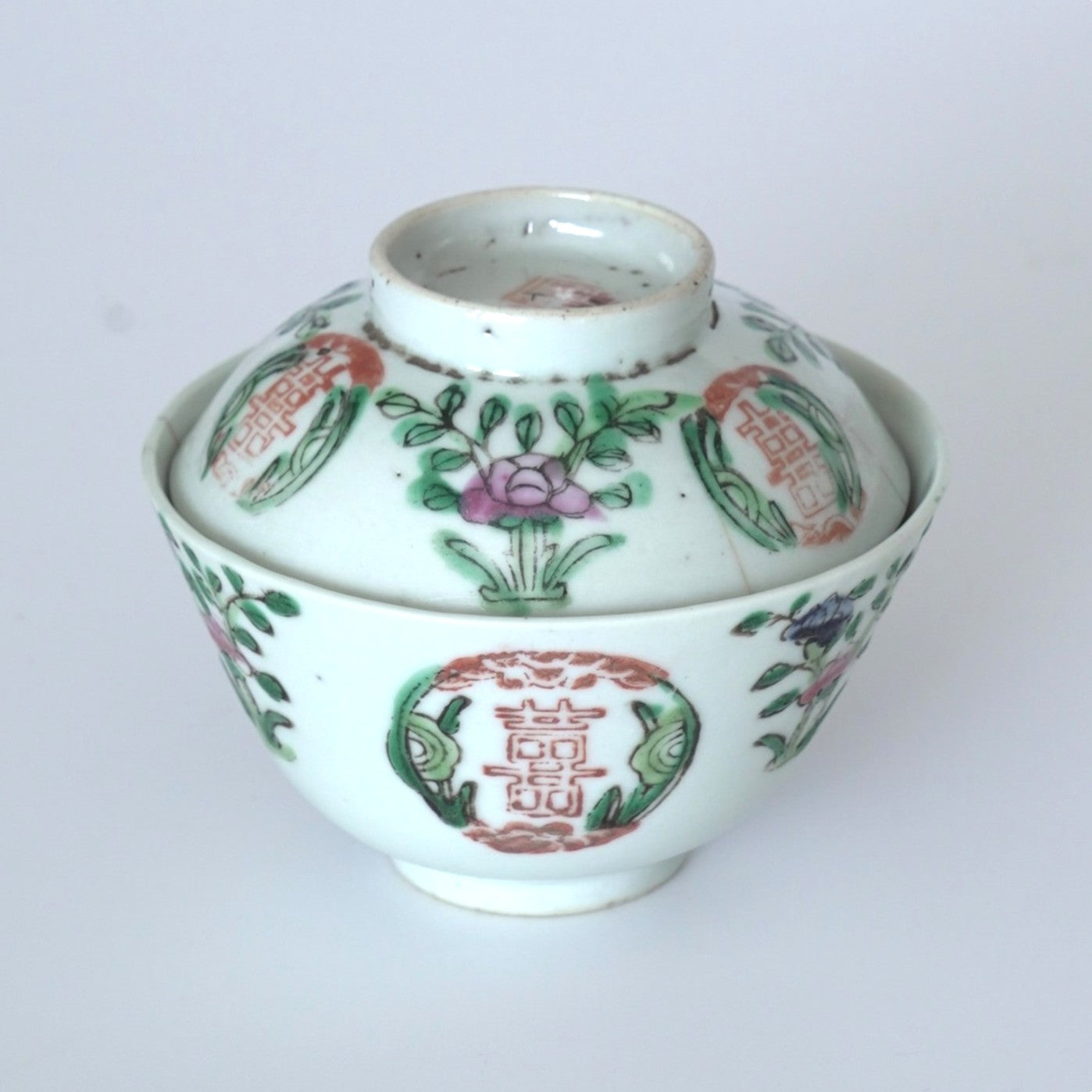 粉彩双喜花文蓋碗④