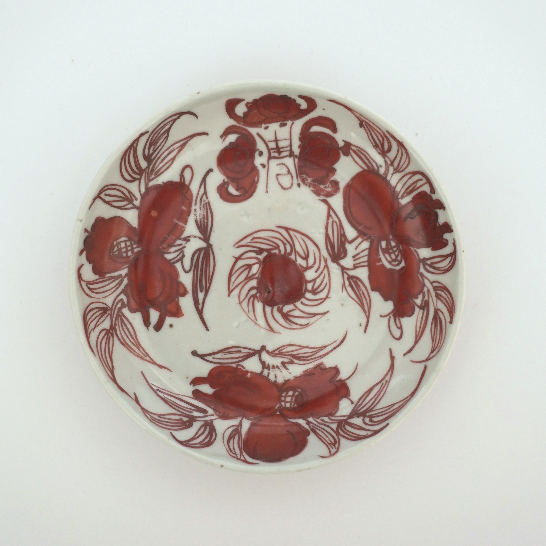 赤絵福寿三多文皿⑩