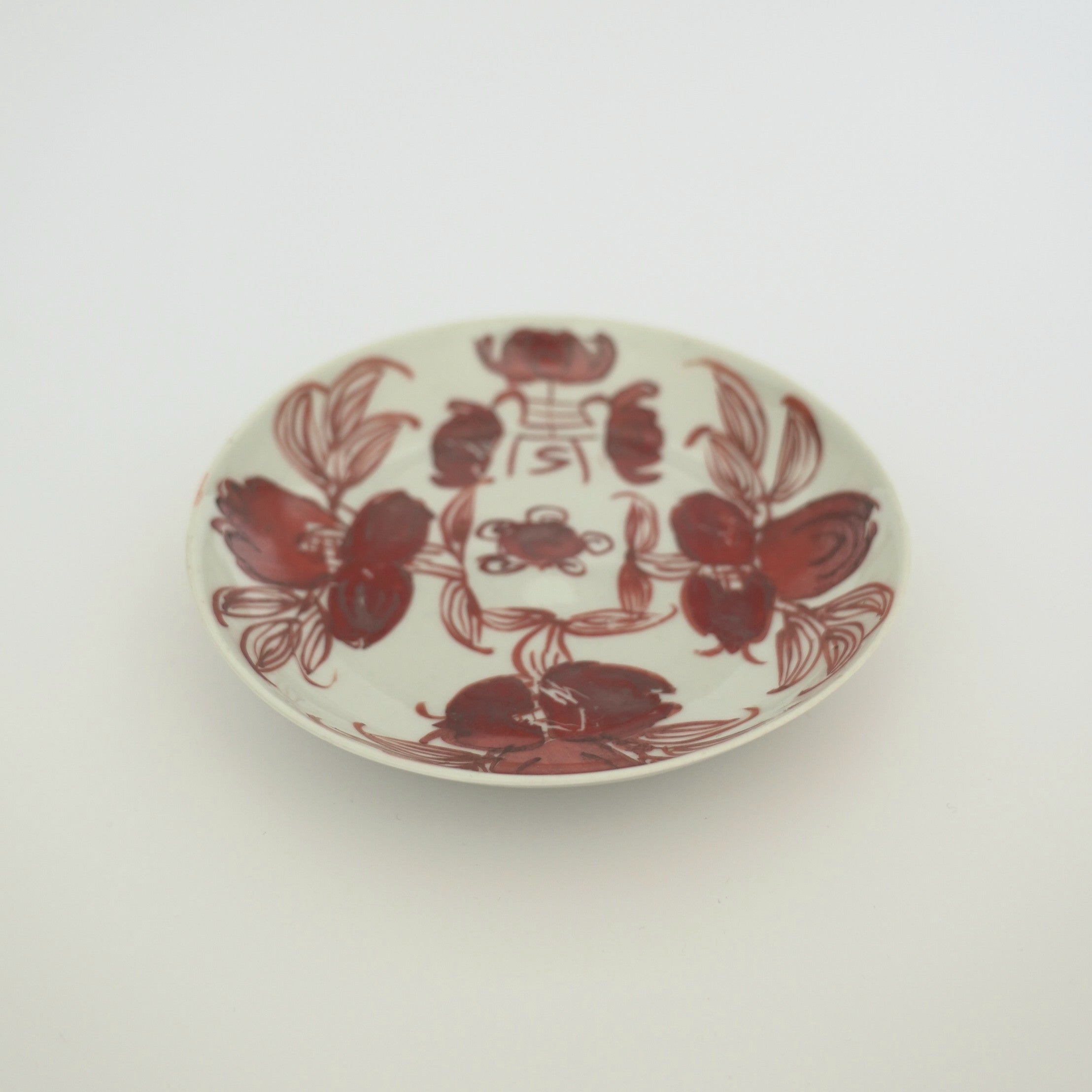 赤絵福寿三多文皿⑫