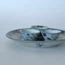 青花鳳眼霊芝文皿