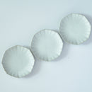 月白釉八角輪花茶托3個セット