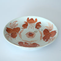 赤絵福寿三多文皿④