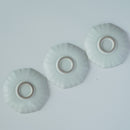 月白釉八角輪花茶托3個セット