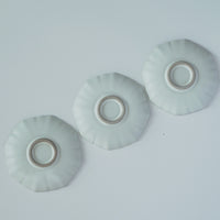 月白釉八角輪花茶托3個セット