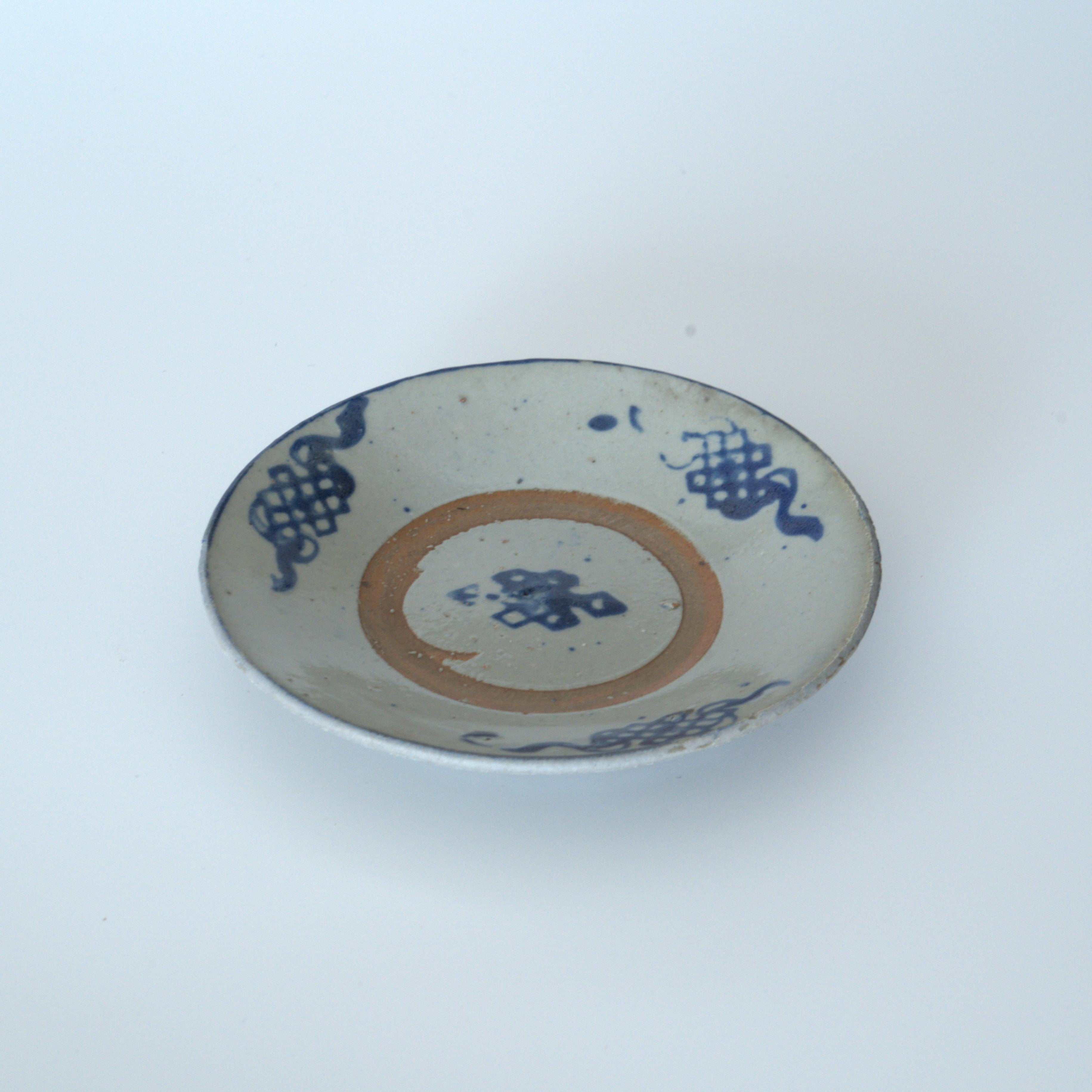 青花中国結文小皿②