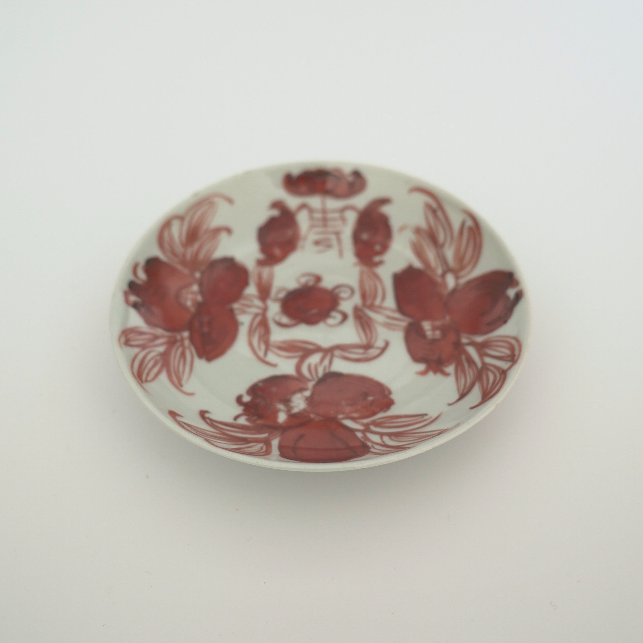 赤絵福寿三多文皿⑬