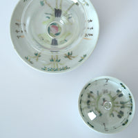 粉彩竹詩文豆皿④