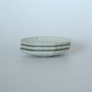 月白釉八角輪花茶托3個セット