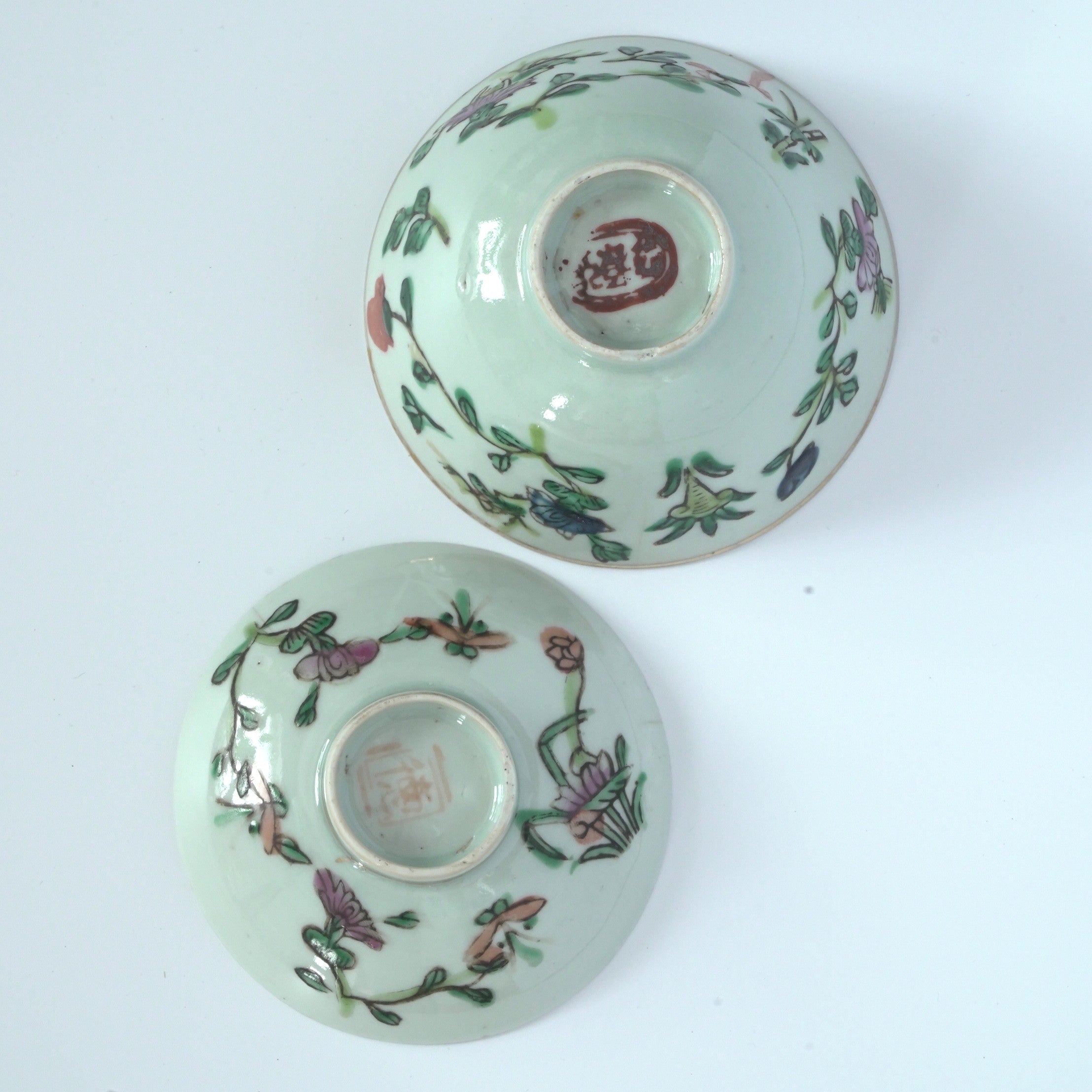 粉彩四季花文蓋碗①