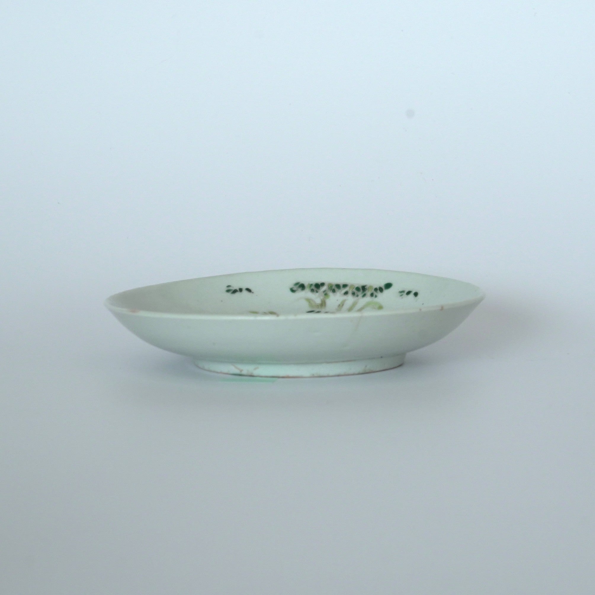 粉彩竹詩文皿③