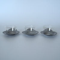 錫製花弁茶托3枚セット