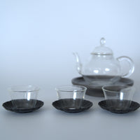 銅製輪花茶托3個セット