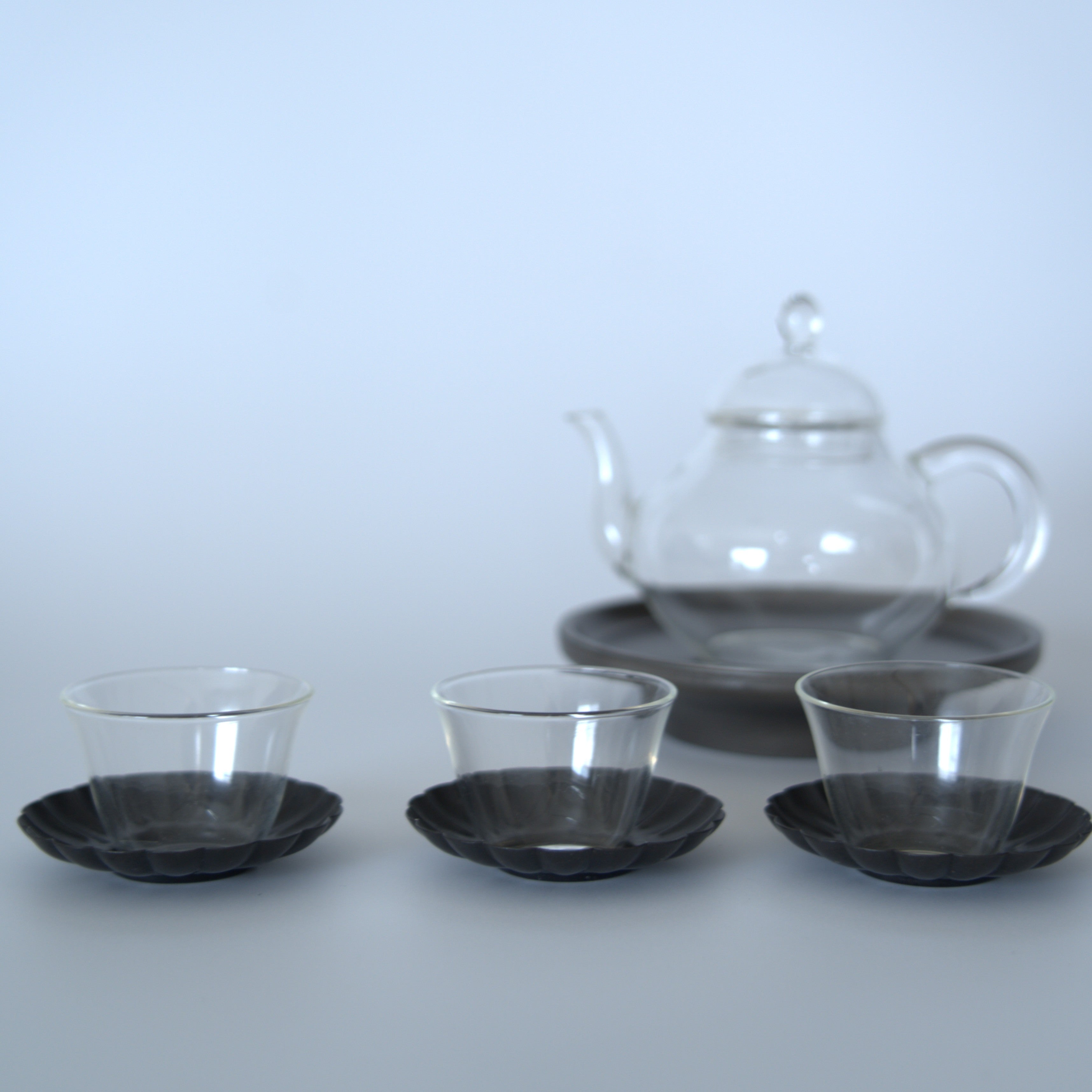 銅製輪花茶托3個セット