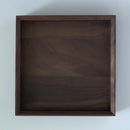 木製正方盆大　クルミ