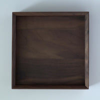 木製正方盆大　クルミ