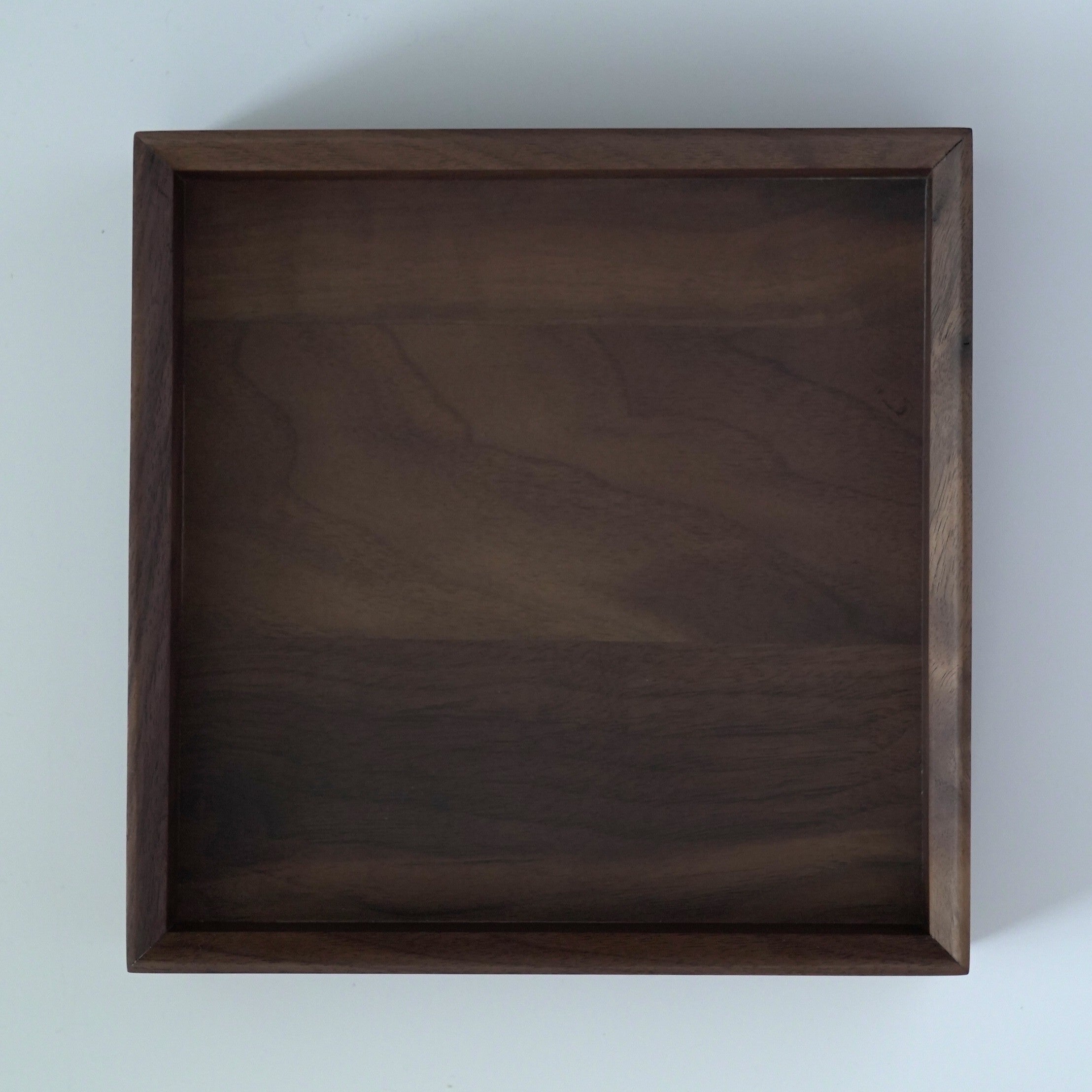 木製正方盆大　クルミ