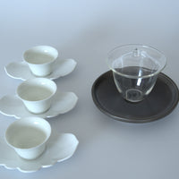 白磁元宝茶托3枚セット