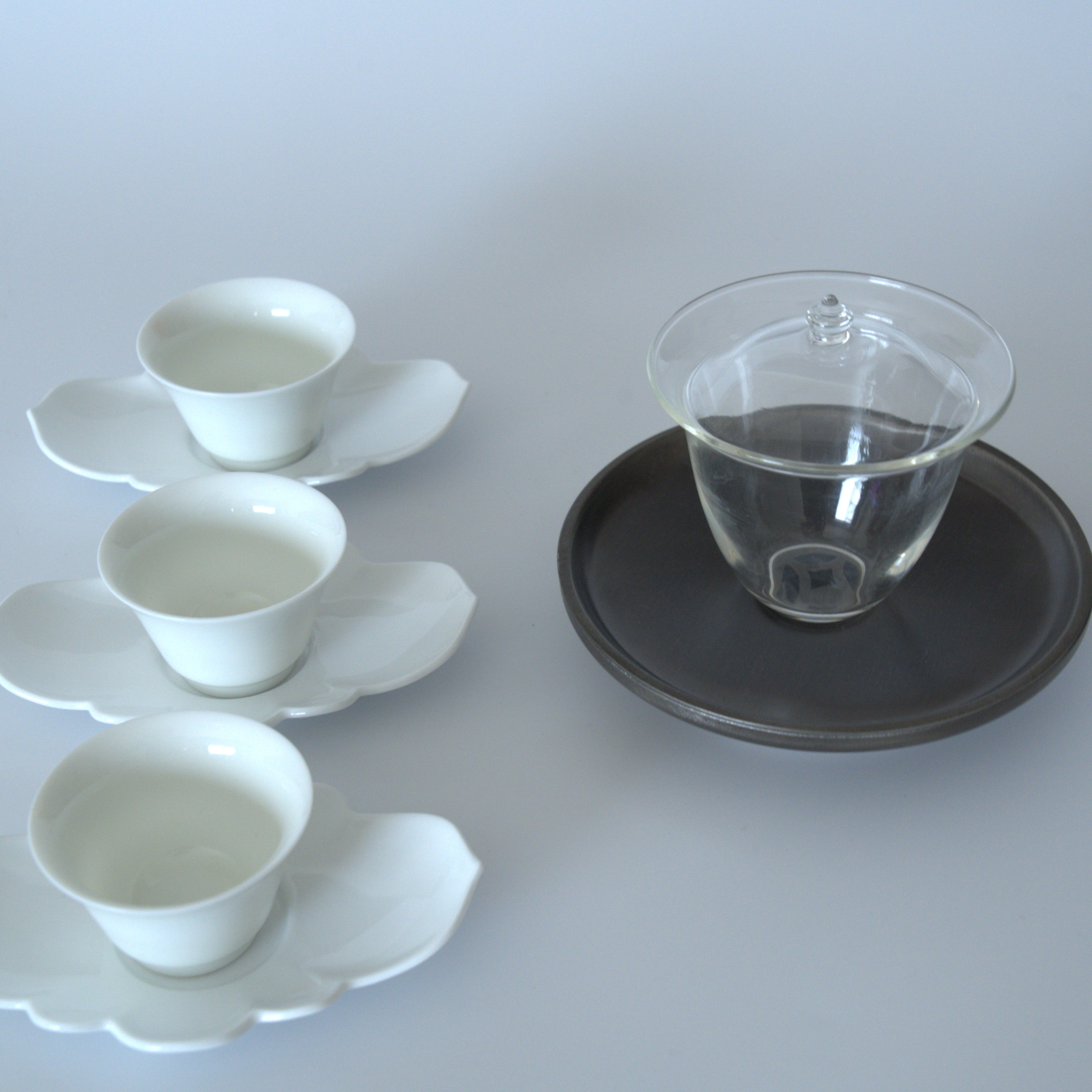 白磁元宝茶托3枚セット