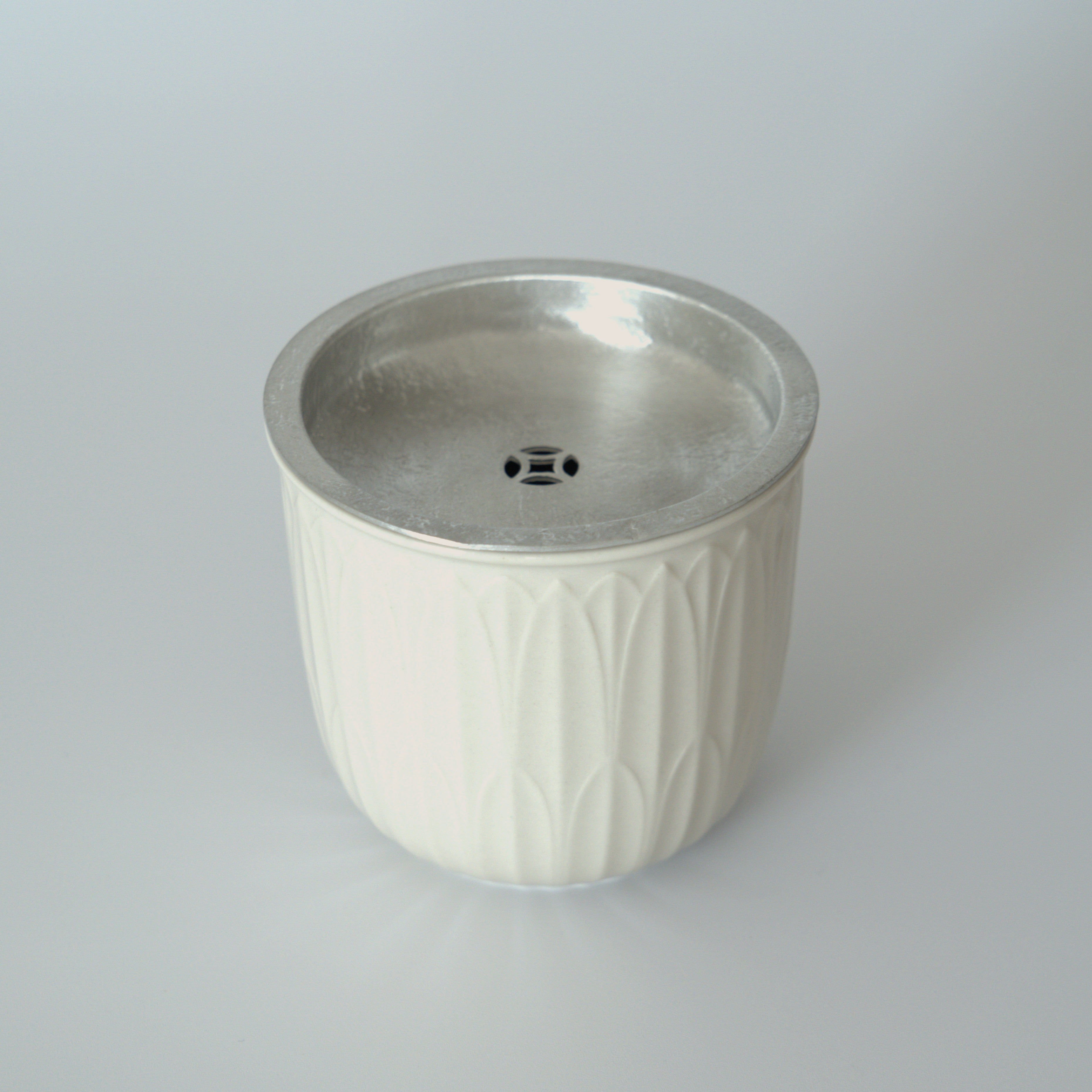 錫蓋草木灰釉建水