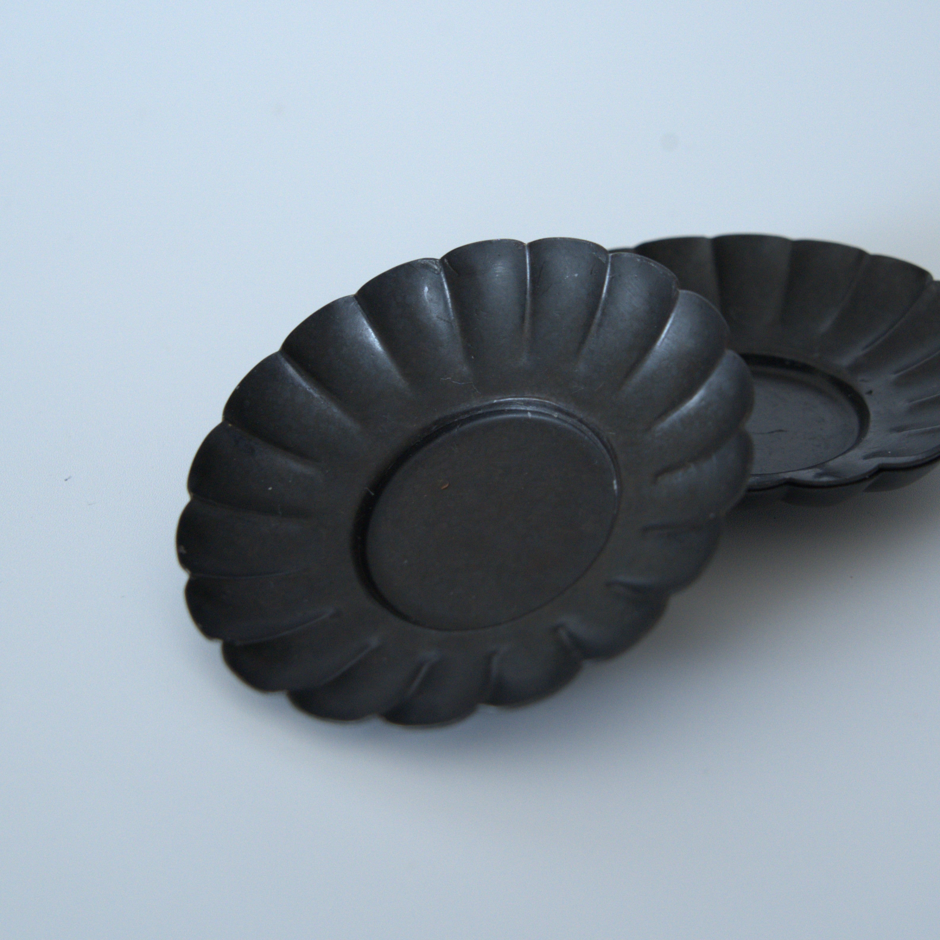 銅製輪花茶托3個セット