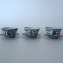 青花双喜文茶杯3個セット