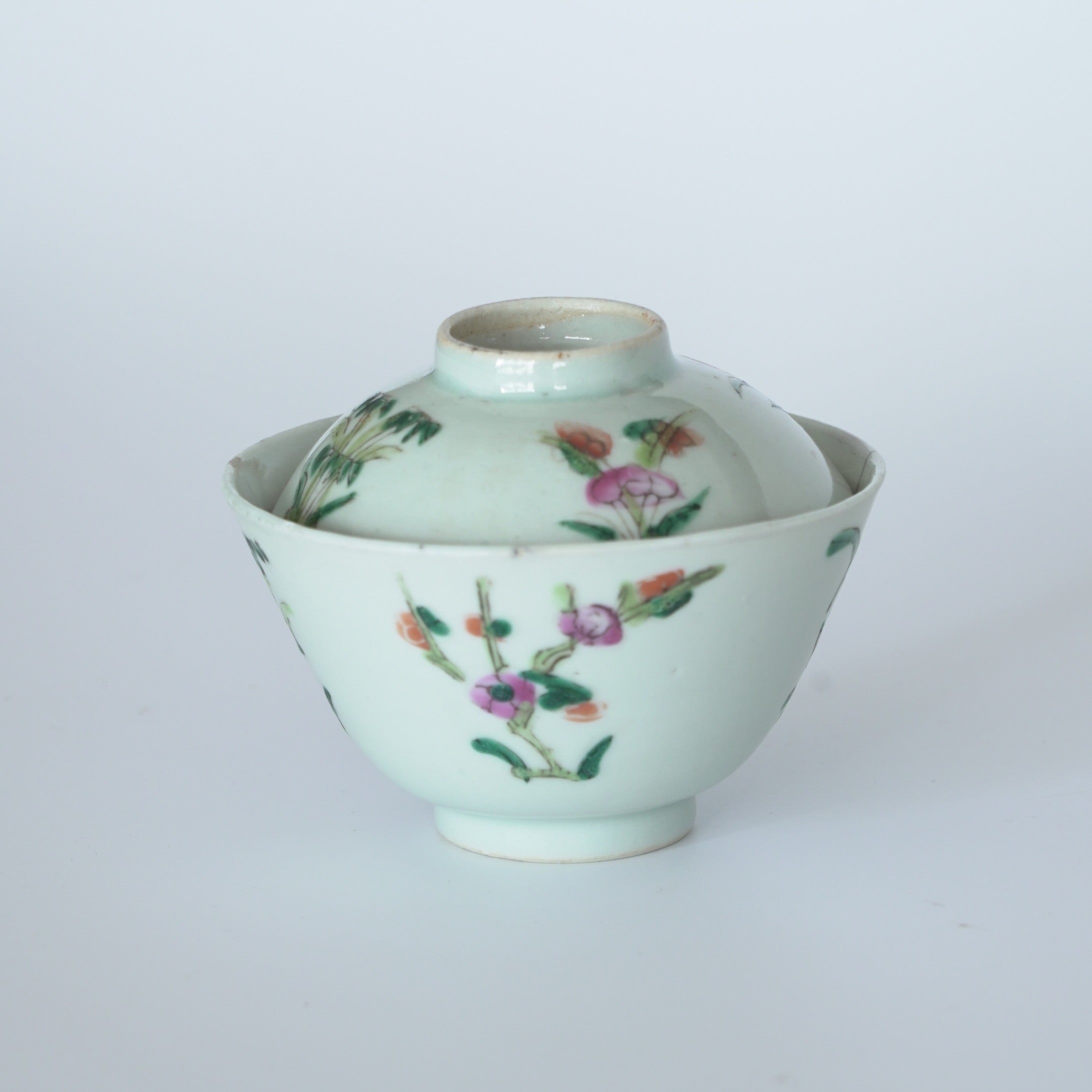 粉彩四季花文蓋碗④