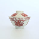 赤絵福寿三多文蓋碗