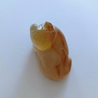 石製回頭猫茶枕左⑥