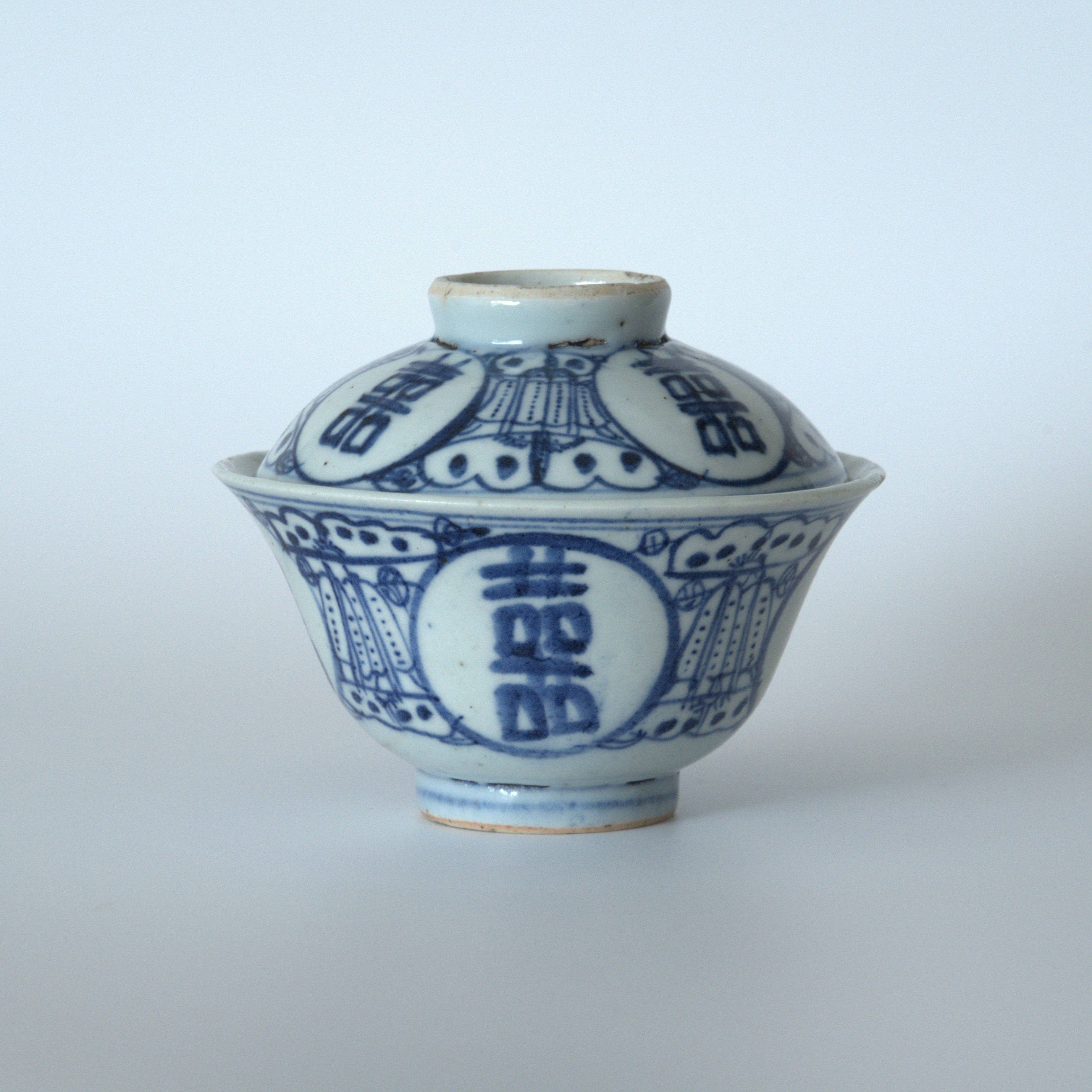 青花喜字瓜文蓋碗①