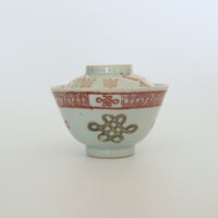 粉彩中国結文蓋碗