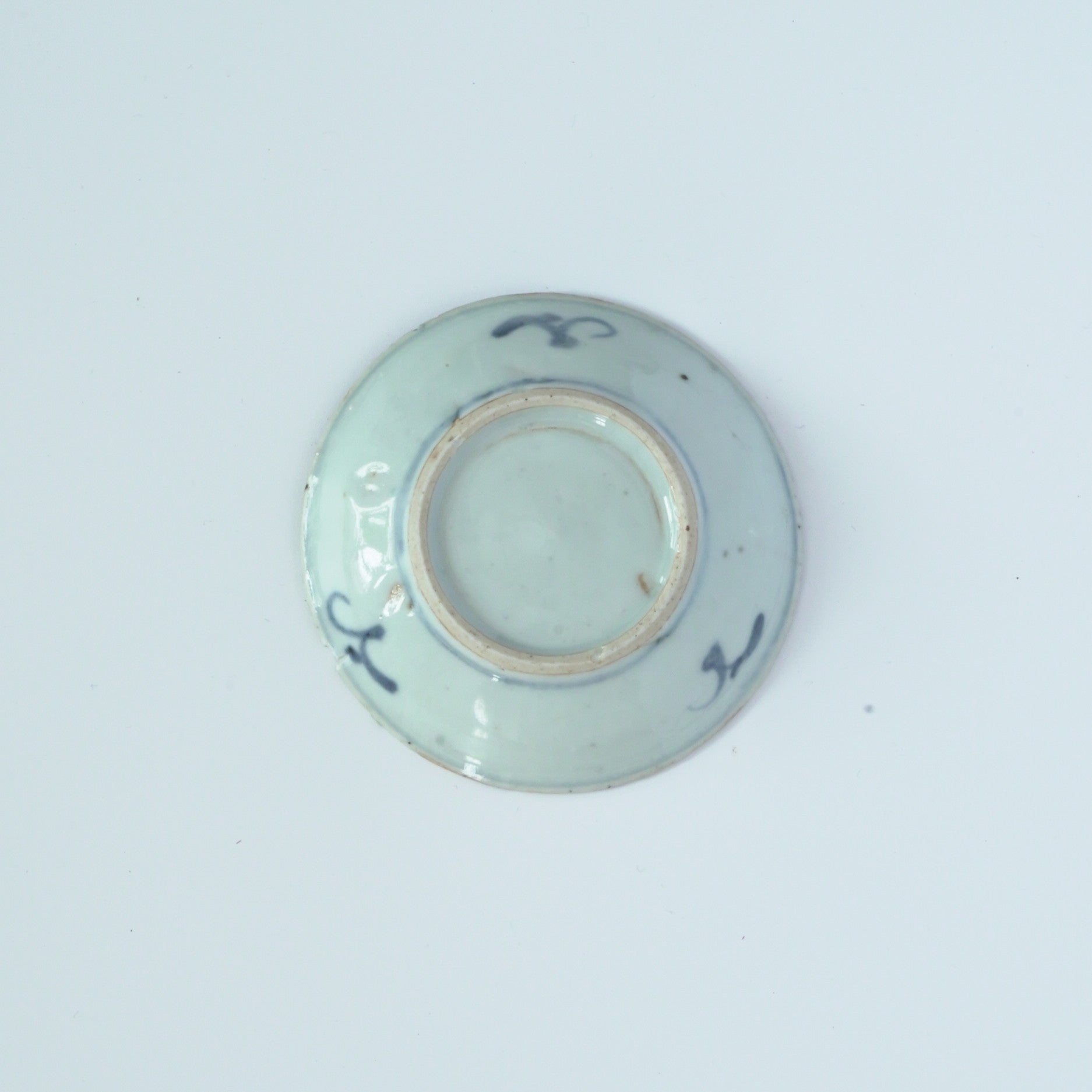 青花牡丹文豆皿